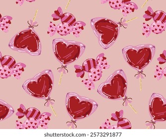 Trendy Valentine's Day Seamless pattern  Perfect match Lucky  Love Couple Card  Hand drawn Illustration Vector not Ai , Design for fashion fabric, textile, wallpaper wrapping and all prints