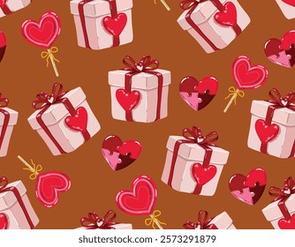 Trendy Valentine's Day Seamless pattern  Perfect match Lucky  Love Couple Card  Hand drawn Illustration Vector not Ai , Design for fashion fabric, textile, wallpaper wrapping and all prints