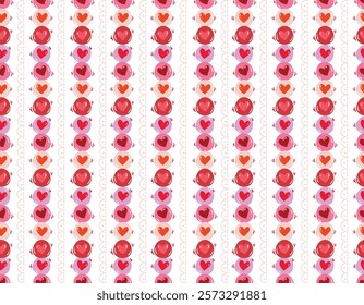 Trendy Valentine's Day Seamless pattern  Perfect match Lucky  Love Couple Card  Hand drawn Illustration Vector not Ai , Design for fashion fabric, textile, wallpaper wrapping and all prints