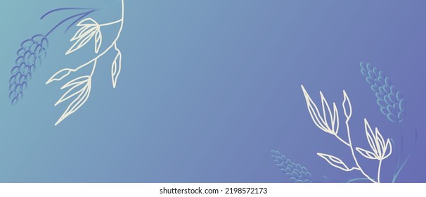 Trendy vector abstract banner template, poster with floral elements and plants. Vector background for banner or poster design, floral background spring and summer