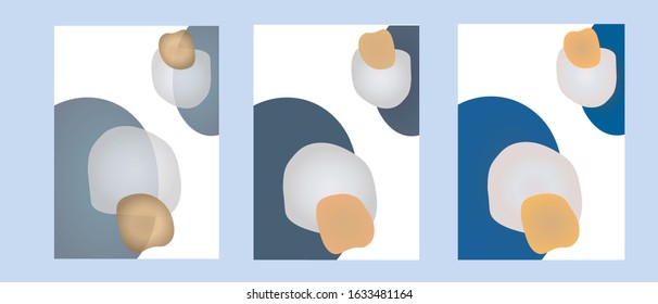 Trendy vector abstract pieces. Hand drawn modern design postcard Abstract contemporary  style  card Applicable for design cover, presentation, invitation  and business card, desing packaging. 