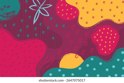 Piezas abstractas de Vector de moda. Recortes de papel. Diseño moderno dibujado a mano para la tarjeta, impresión en la ropa.