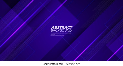 Trendy Vector Abstract, science, futuristic, energy technology concept. Digital image of light rays, stripes lines with blue light, speed and motion blur over dark blue background. Eps10