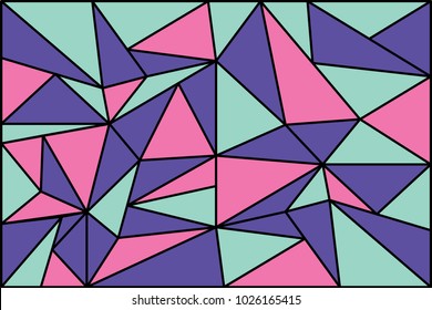 Trendy vector background illustration with abstract colorful triangle. Simple polygon pattern.