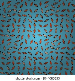 Trendy vector background. On blue, orange and black colors. Colorful seamless pattern with candy abstract geometric style.
