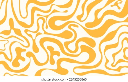 Trendy vector background in retro 70s,60s style. Abstract horizontal background with waves.Pastel colors