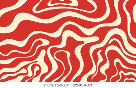 Fondo vectorial de moda en estilo retro 70,60. Resumen de fondo horizontal con ondas.