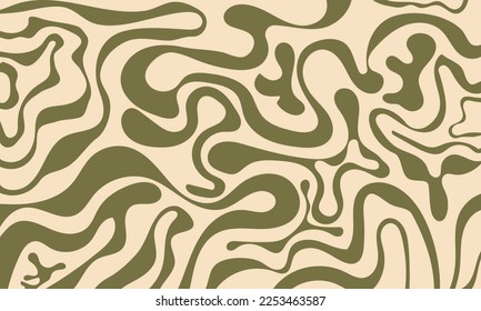 Trendy vector background in retro 70s,60s style. Abstract horizontal background with waves.