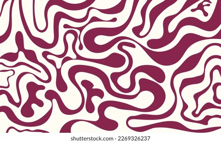 Trendy vector background in retro 70s,60s style. Abstract horizontal background with waves.