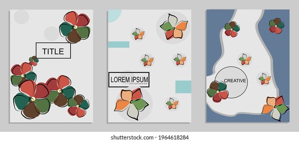 Trendy vector background template  with flower decoration and geometric elements. Suitable for , banners design and internet ads. Vector fashion backgrounds, cover book, invitation