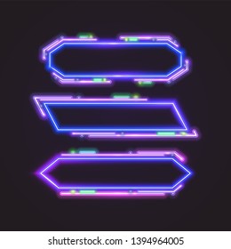 Trendy vector banner design. Neon banner.