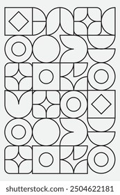 Patrón geométrico de fondo Bauhaus de Vector de moda