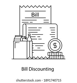 
Trendy vector of bill discounting in editable style 