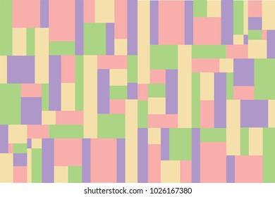 Trendy vector block illustration with abstract colorful square. Simple mosaic pattern.