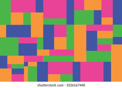 Trendy vector block illustration with abstract colorful square. Simple mosaic pattern.