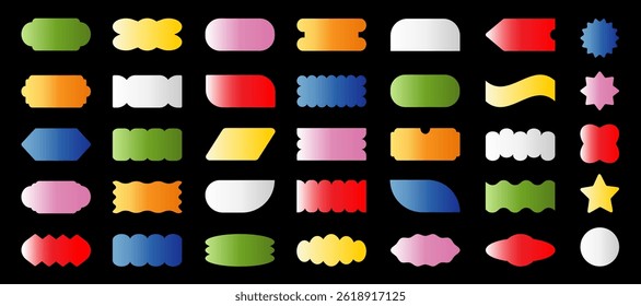 Trendy vector brutalism colorful Y2K shapes. Minimal abstract geometric elements.