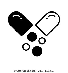 Trendy vector of capsules, antibiotic capsules, icon of medical drugs