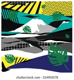 Trendy vector cards illustration with floral elements and nature textures. Design for poster, card, invitation, brochure, and publication template. Art print and wallpaper background.