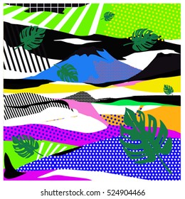 Trendy vector cards illustration with floral elements and nature textures. Design for poster, card, invitation, brochure, and publication template. Art print and wallpaper background.