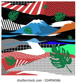 Trendy vector cards illustration with floral elements and nature textures. Design for poster, card, invitation, brochure, and publication template. Art print and wallpaper background.
