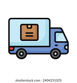 Trendy vector of cargo truck in modern design style