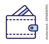 Trendy vector of cash wallet, icon of wallet having banknote in editable style