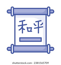 Trendy vector of chinese scroll, isolated on white background