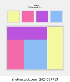 Trendy vector color palette objects used as color inspiration when designing