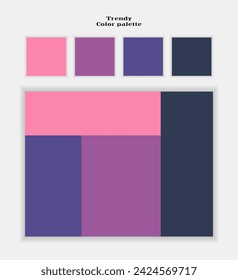 Trendy vector color palette objects used as color inspiration when designing