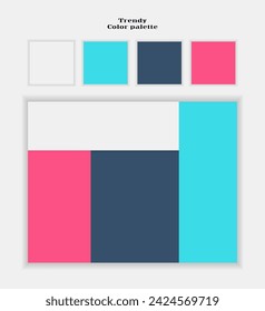 Trendy vector color palette objects used as color inspiration when designing