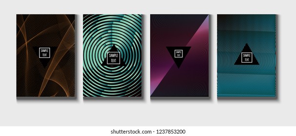 Trendy Vector Cover Design, Minimal Futuristic Music Poster. Green, Pink, Blue, Gray Geometric Blend Presentation, Notebook Print. Magazine Minimal Cover, Banner. Hipster Tech Futuristic Paper Layout