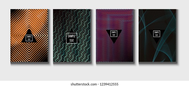 Trendy Vector Cover Design, Minimal Futuristic Music Poster. Green, Pink, Blue, Gray Geometric Blend Presentation, Notebook Print. Minimal Business Cover, Banner. Hipster Tech Futuristic Paper Layout