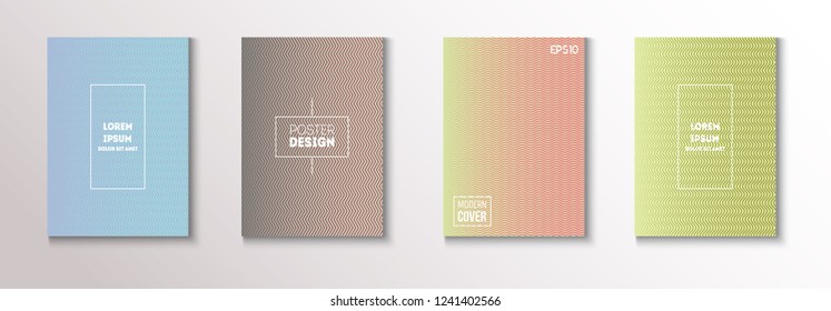 Trendy Vector Cover Design, Minimal Futuristic Music Poster. Geometric Design, Waves, Zigzag, Lines, Stripes Corporate Identity. Contrast Minimal Business Cover. Simple Clean Journal Template