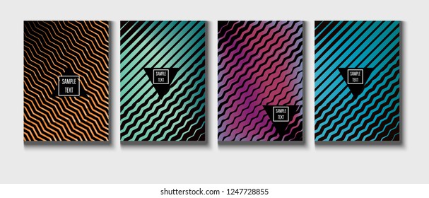 Trendy Vector Cover Design, Minimal Futuristic Music Poster. Green, Pink, Blue, Gray Geometric Blend Presentation, Notebook Print. Textured Minimal Business Cover. Hipster Tech Futuristic Paper Layout