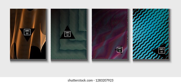 Trendy Vector Cover Design, Minimal Futuristic Music Poster. Green, Pink, Blue, Gray Geometric Presentation, Corporate Identity. Textured Minimal Business Cover. Glam Clean Music Poster Template