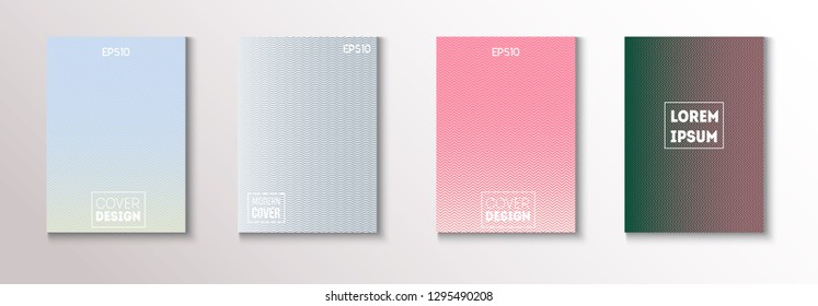 Trendy Vector Cover Design, Minimal Futuristic Music Poster. Waves, Zigzag, Lines, Stripes Corporate Identity Geometric Design. Magazine Minimal Cover, Banner. Futuristic Glitch Journal Template
