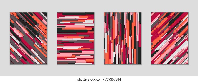Trendy vector cover page layout. Vector minimalist brochure geometric templates, modern rounded shapes tech pattern composition, dynamic background. Creative trendy colors tech cover backgrounds. 