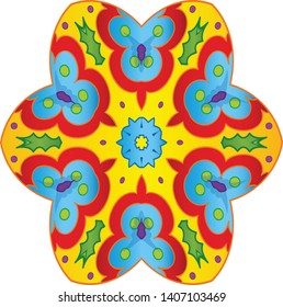 trendy vector and decorative unicorn colorful mandala and seamless pattern art, perfect for coloring book, tattoo, fashion design, christmas and greeting card, perfect also for yoga and meditation