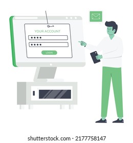 Trendy vector design of account phishing, flat illustration 