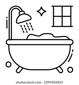 Trendy vector design of bathtub