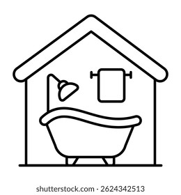 Trendy vector design of bathtub