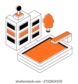 Trendy vector design of bathtub