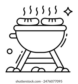 Trendy Vektorgrafik Design von Grillherd