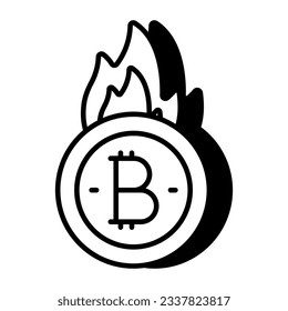 Trendy vector design of bitcoin burn 