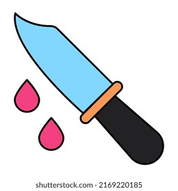Trendy vector design of bloody knife