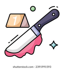 Diseño vectorial moderno de cuchillo sangriento 