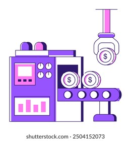 Un diseño de Vector de moda de la línea de producción cerebral

