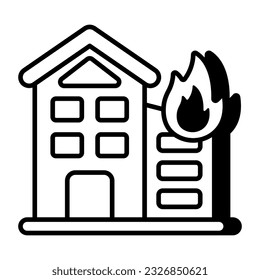A trendy vector design of building on fire