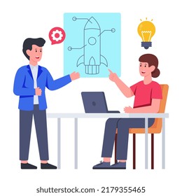 Diseño vectorial a la moda de la idea de negocio