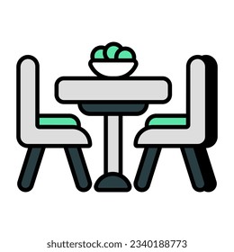 Trendy vector design of cafe table